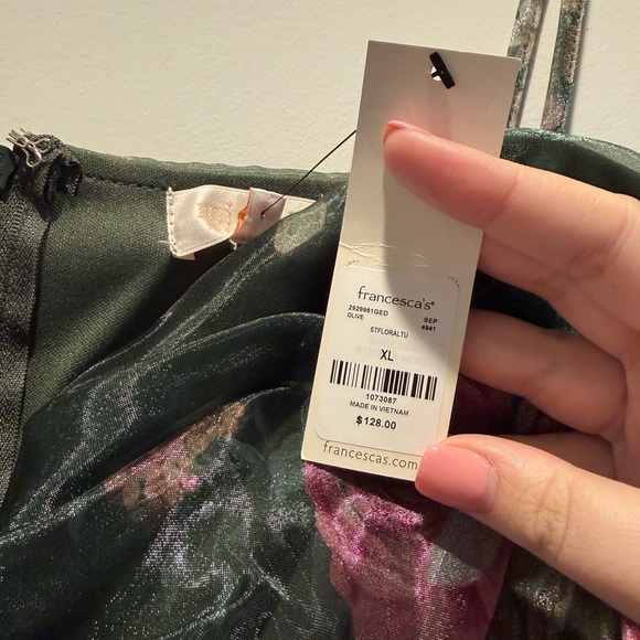 Miami by Francesca’s Green and Pink Floral Dress -  XL - Picture 6 of 6